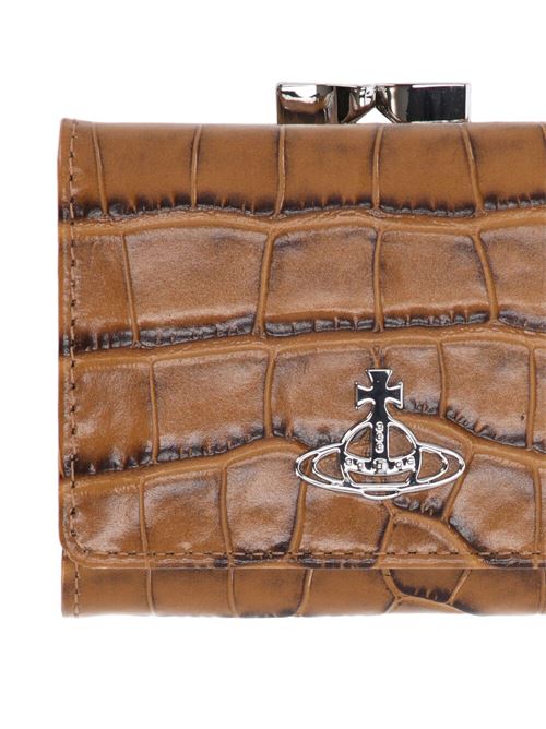 Light brown calf leather embossed crocodile wallet Vivienne Westwood | 51010018L0039D401